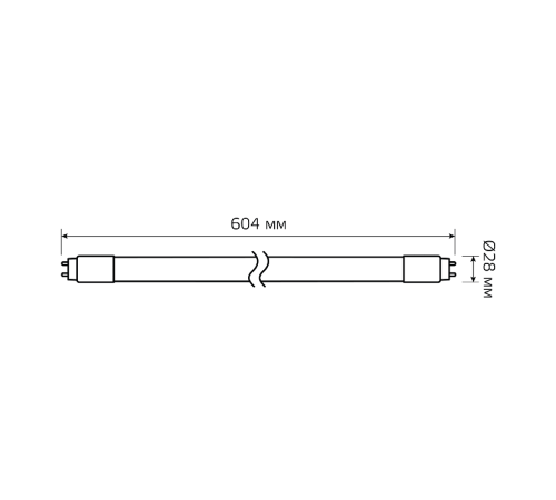 Лампа светодиодная Elementary T8 12W 1000lm 4000K G13 600mm стекло LED 1/20  93022  Gauss