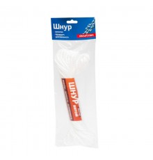 Шнур витой трехрядный ПП 5 мм, белый, 10 м  139969  Tech-KREP