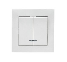 Валенсия выключатель 2-кл. 10А белый с индикатором EKF PROxima   EWV10-123-10   EKF