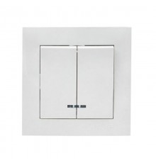 Валенсия выключатель 2-кл. 10А белый с индикатором EKF PROxima   EWV10-123-10   EKF