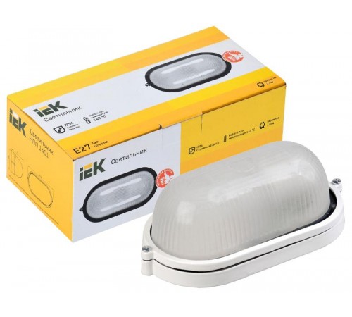 Светильник для ЖКХ НПП 1401 60Вт Е27 IP54 белый/овал  LNPP0-1401-1-060-K01  IEK