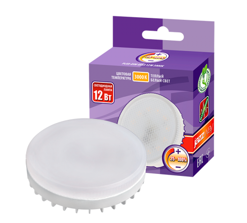 Лампа светодиодная PLED- DIM GX53 12w 3000K  .5018396  Jazzway