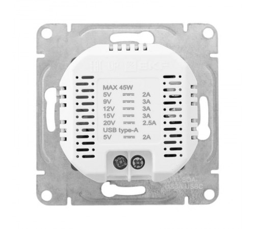 Механизм розетки USB-A+С, алюминий Эпика EKF  UP1-SOA-USBA+USBC  EKF