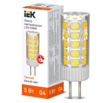 Лампа светодиодная CORN капсула 5Вт 12В 3000К керамика G4   LLE-CORN-5-012-30-G4  IEK