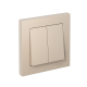 AtlasDesign Песочный Выключатель 2-клавишный, сх.5, 10АХ, (в сборе с рамкой), быстрозажимные клеммы  ATN001252S  SE