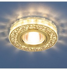 Светильник точечный встраиваемый 6034 MR16 GD/CL золото/прозрачный  a029894  Elektrostandard