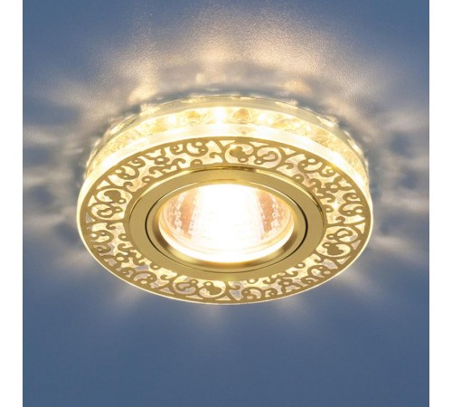 Светильник точечный встраиваемый 6034 MR16 GD/CL золото/прозрачный  a029894  Elektrostandard