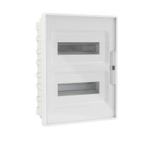 Щиток 24 мод встраиваемый FRAME, белый, с прозрачной дверцей, с 4 шинами  PEN (2шт на 8 отв. и 2шт на 6 отв.)  F24B1WT  DKC