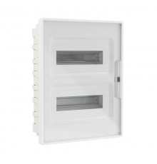 Щиток 24 мод встраиваемый FRAME, белый, с прозрачной дверцей, с 4 шинами  PEN (2шт на 8 отв. и 2шт на 6 отв.)  F24B1WT  DKC