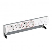 Simon S400 Настольный розеточный блок, 2x2P+E, 2x2P+E UPS, адаптер для 4хRJ45, моноблок, алюминий, Simon 400  42602240-133  Simon