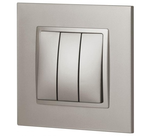 Выключатель Elegance 14-1107-16 тройной, 10АХ-250В, титан  Б0065799  ЭРА