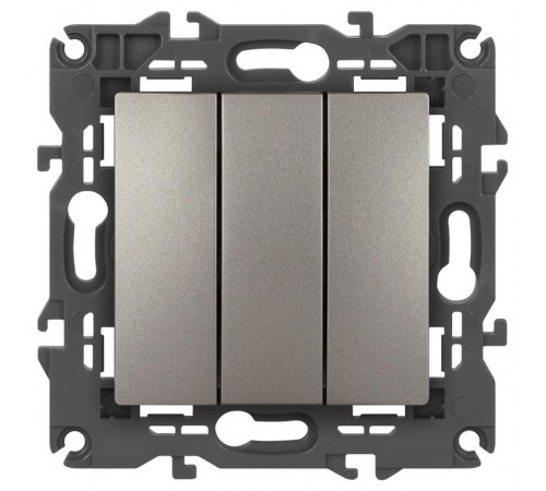 Выключатель Elegance 14-1107-16 тройной, 10АХ-250В, титан  Б0065799  ЭРА