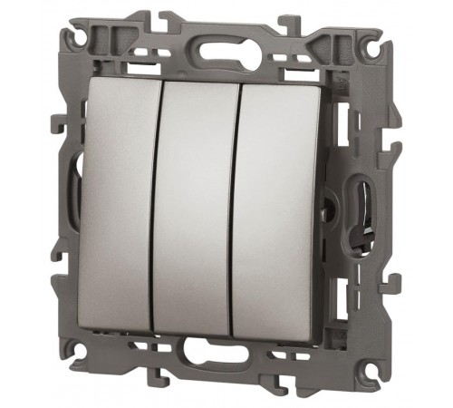 Выключатель Elegance 14-1107-16 тройной, 10АХ-250В, титан  Б0065799  ЭРА