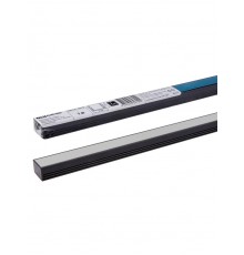 Алюминиевый профиль накладной черный 1612 (1 м), матовый рассеиватель, 2 заглушки, 2 крепежа  SQ0331-0493  TDM