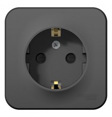 Blanca Антрацит О/У Розетка с заземлением со шторками, 16А, 250В  BLNRA011106  SE