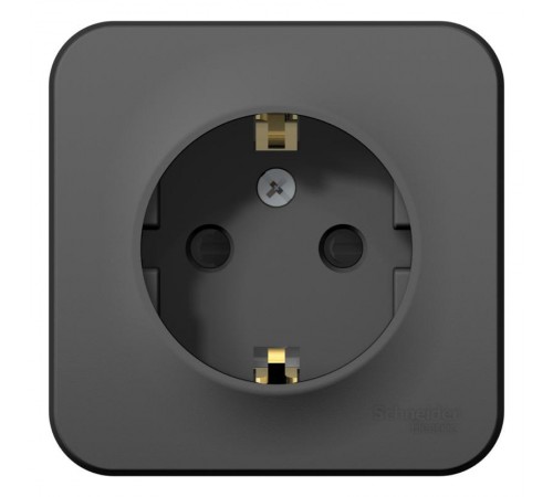 Blanca Антрацит О/У Розетка с заземлением со шторками, 16А, 250В  BLNRA011106  SE