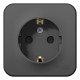 Blanca Антрацит О/У Розетка с заземлением со шторками, 16А, 250В  BLNRA011106  SE