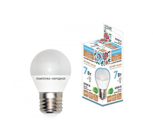 Лампа светодиодная FG45-7 Вт-230 В-6500 К-E27 Народная  SQ0340-1550  TDM