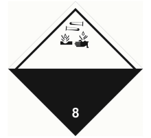 Знак для маркировки опасных грузов "Кл.8" 250х250 мм, пленка самоклеящаяся ГОСТ 19433-88  an-7-08  EKF