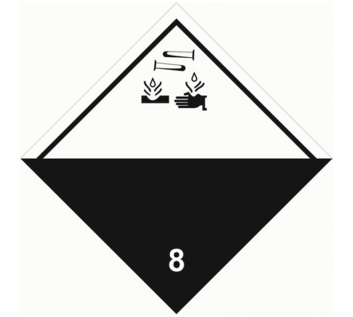 Знак для маркировки опасных грузов "Кл.8" 250х250 мм, пленка самоклеящаяся ГОСТ 19433-88  an-7-08  EKF