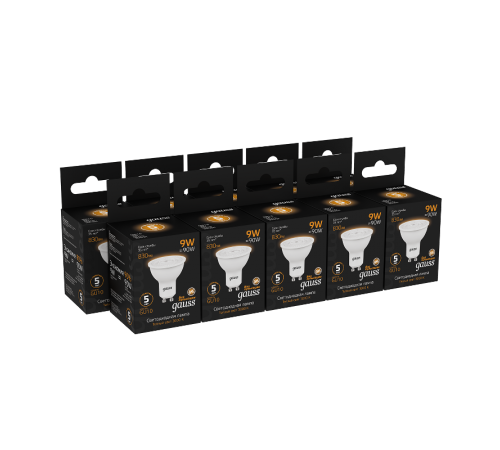 Лампа светодиодная MR16 9W 830lm 3000K GU10 LED 1/10/100  101506109  Gauss
