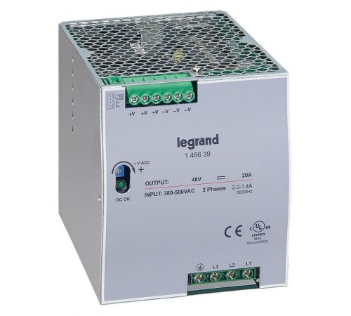 3-фазный Импульсный источник питания 48В 960Вт 20A  146639  Legrand