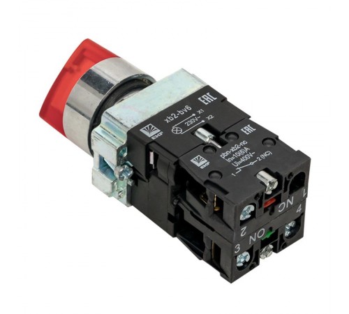 Переключатель BD21 2P c красной подстветкой 230В NO PROxima  xb2-bk21-r-230  EKF