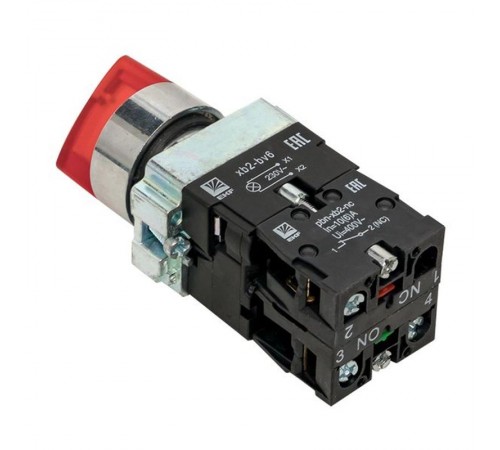 Переключатель BD21 2P c красной подстветкой 230В NO PROxima  xb2-bk21-r-230  EKF
