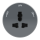 MultiTrack Графит Розетка универсальная круглая 13А/250В MTK13002G SE
