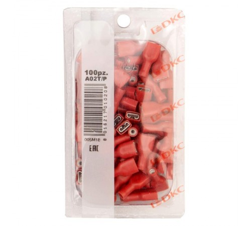 Наконечник плоский полностью изолир. (розетка) 0.25-1.5мм.кв. 6.3х0.8мм.  2A02TP  DKC