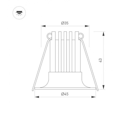 Светильник MS-FOGGY-BUILT-R45-5W Day4000 (WH, 36 deg, 230V) (Arlight, IP54 Металл, 5 лет)  044622 Arlight                              