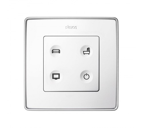 Сенсорный 4-кл выключатель с тематической маркировкой Т1, белый  8000643-030  Simon