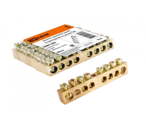 Шина "N" нулевая 8х12мм 8/1 (8 групп/крепеж по центру)   SQ0801-0049  TDM