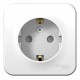Blanca Белый О/У с монтажной пластиной Розетка с заземлением со шторками 16А, 250В  BLNRA011121  SE