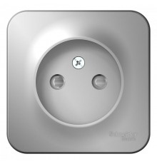 Blanca Алюминий О/У с изолирующей пластиной Розетка без заземления со шторками 16А, 250В  BLNRA001113  SE