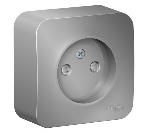 Blanca Алюминий О/У с изолирующей пластиной Розетка без заземления со шторками 16А, 250В  BLNRA001113  SE