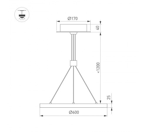 Светильник SP-CONGO-CAN-1-R600-36W Day4000 (WH, 120 deg, 230V) (Arlight, IP20 Металл, 5 лет)  046230  Arlight                               