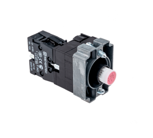 Основание с модулем подсветки, 1NC блок-контакт, красный, 220V AC/DC, мет. MTB2-BW634  43297  ОВЕН