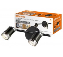 Светильник под лампу спот СНС 2х50Вт, GU10, 230 В, 50 Гц, IP44, Юкка, черный/хром  SQ0358-0221  TDM