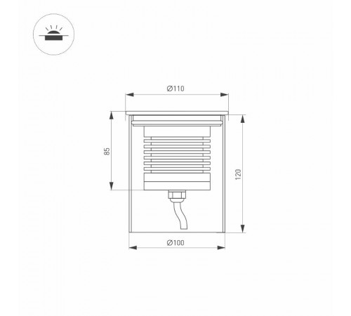 Светильник LTD-GROUND-R110-15W Warm3000 (SL, 20 deg, 230V)  026450(1)  Arlight