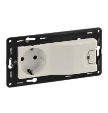 Valena ALLURE/LIFE Сл.кость Розетка c/з + USB (c лицевой панелью)  753210  Legrand