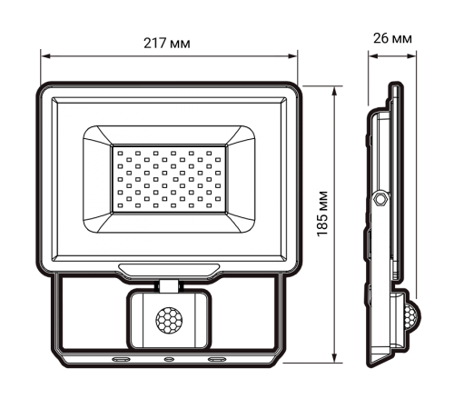 Прожектор PFL- C3 SENSOR 50w (compact) 6500K IP65 Jazzway арт.5026940A