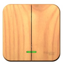 Blanca Ясень О/У с изолирующей пластиной Ясень Выключатель 2-клавишный с подсветкой 10А,250B  BLNVA105115  SE