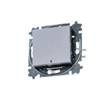 ABB Levit Серебро / дымчатый чёрный Выключатель 1-кл. с подсветкой  3559H-A01446 70W  2CHH590146A6070  ABB