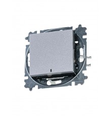 ABB Levit Серебро / дымчатый чёрный Выключатель 1-кл. с подсветкой  3559H-A01446 70W  2CHH590146A6070  ABB