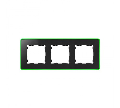 Simon 82 Рамка декоративная, 3 поста, Select, Neon, S82 Detail, графит-зелёный  8201630-260  Simon