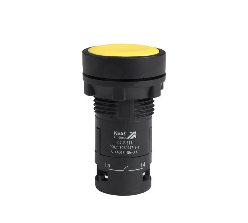 Кнопка OptiSignal Compact D22 C7-P-511 желтая 1НО+1НЗ XB7NA55  362052  КЭАЗ