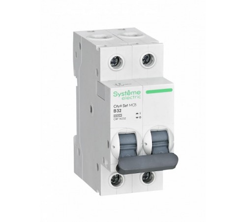 Выключатель автоматический двухполюсный 32А B 4.5kA City9  C9F14232  SE