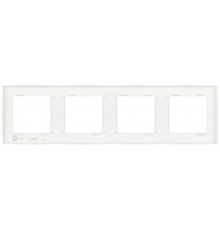 Рамка для розеток и выключателей ЭРА Серия 12 12-5004-01М на 4 поста, белый матовый   Б0065740  ЭРА