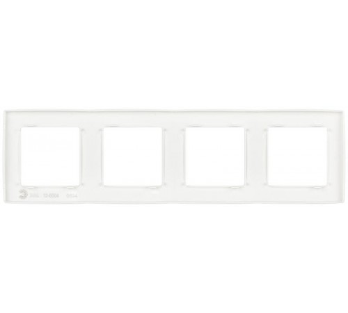 Рамка для розеток и выключателей ЭРА Серия 12 12-5004-01М на 4 поста, белый матовый   Б0065740  ЭРА